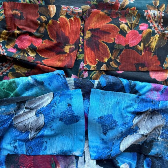 Jess & Jane Womens Tunic Tops S Floral & Paisley 3/4 Sleeve Multicolor USA Made - Picture 3 of 5